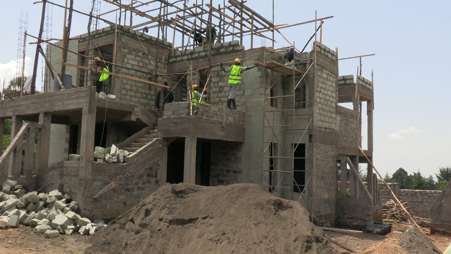 JD Building Services construction site with active work in progress
